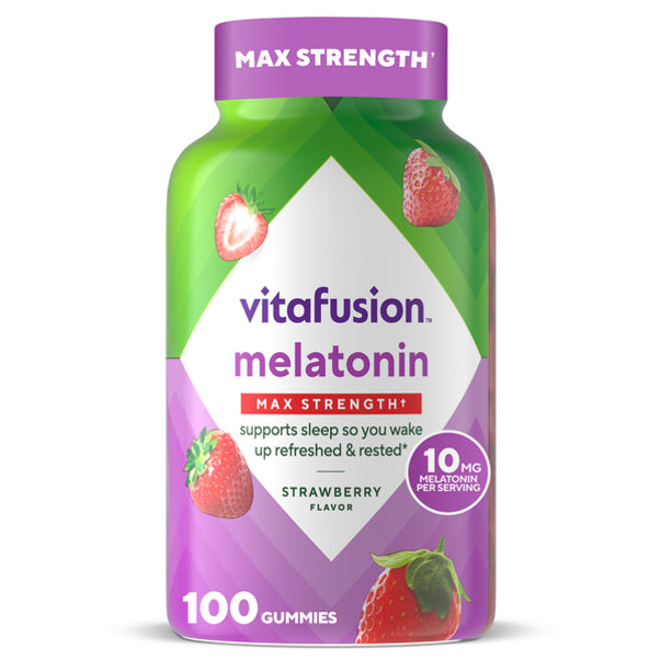 Melatonin Max Strength 10 mg Gummy Vitamin, 100 Gummies
