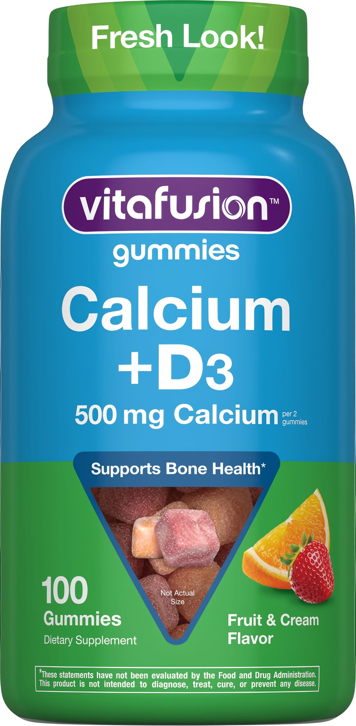 Calcium + D3 Gummy Vitamin, 100 Gummies