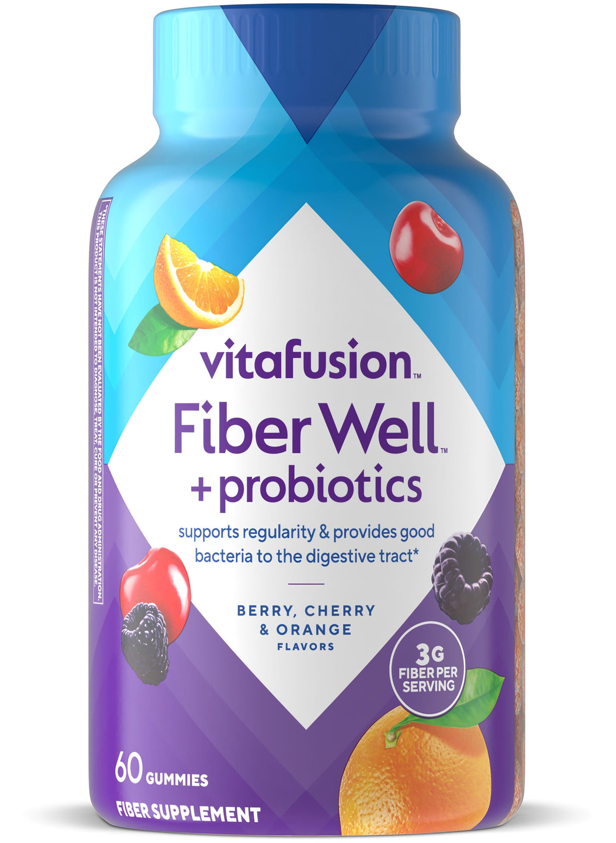 Fiber Well + Probiotic Supplement Gummy Vitamin, 60 Gummies