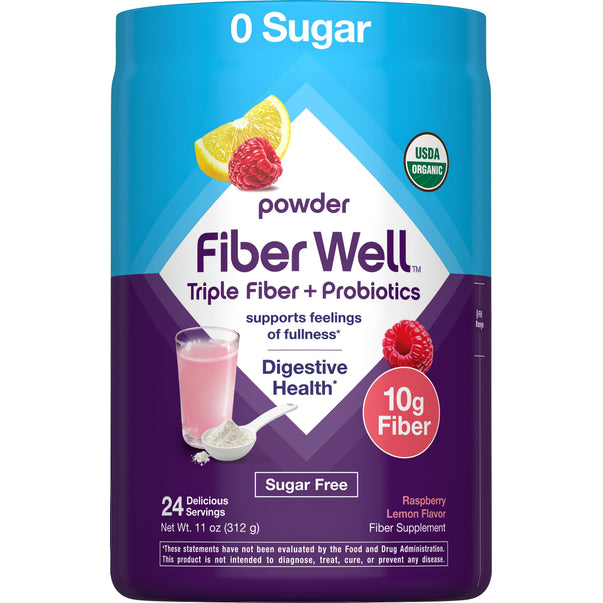 Fiber Well Triple Fiber + Probiotics Powder, Net Wt.11 oz (312 g) Bottle