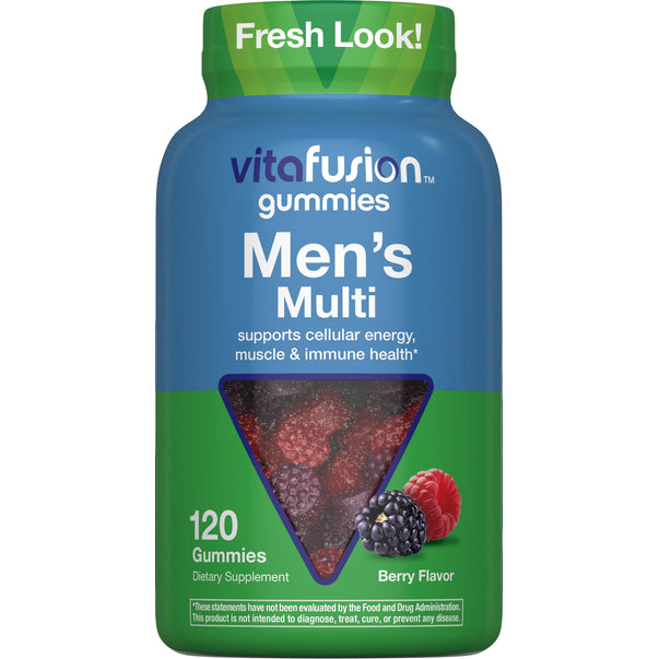 Men's Multi 120 Gummies, Berry Flavor, supports cellular energy, muscle and immune health.