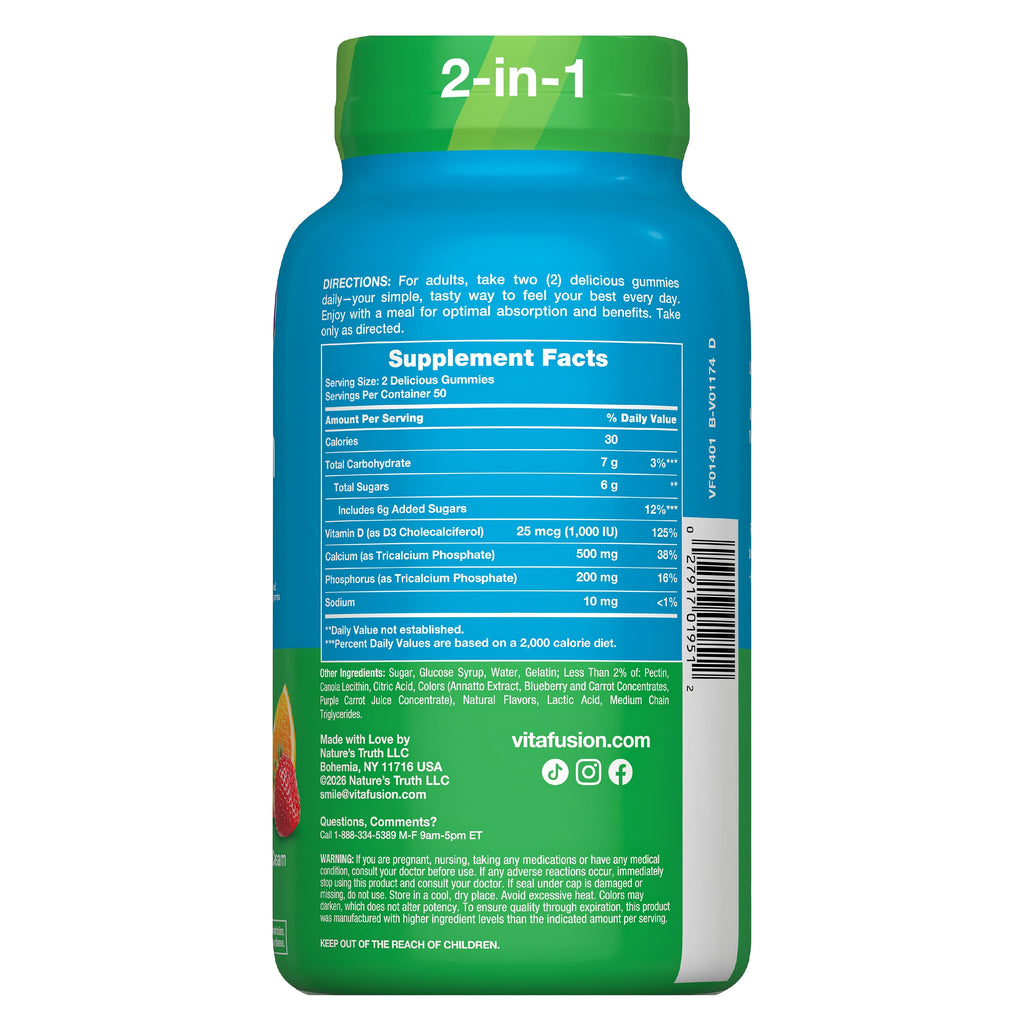 Calcium + Vitamin D3 Gummy Vitamin - 100 Gummies