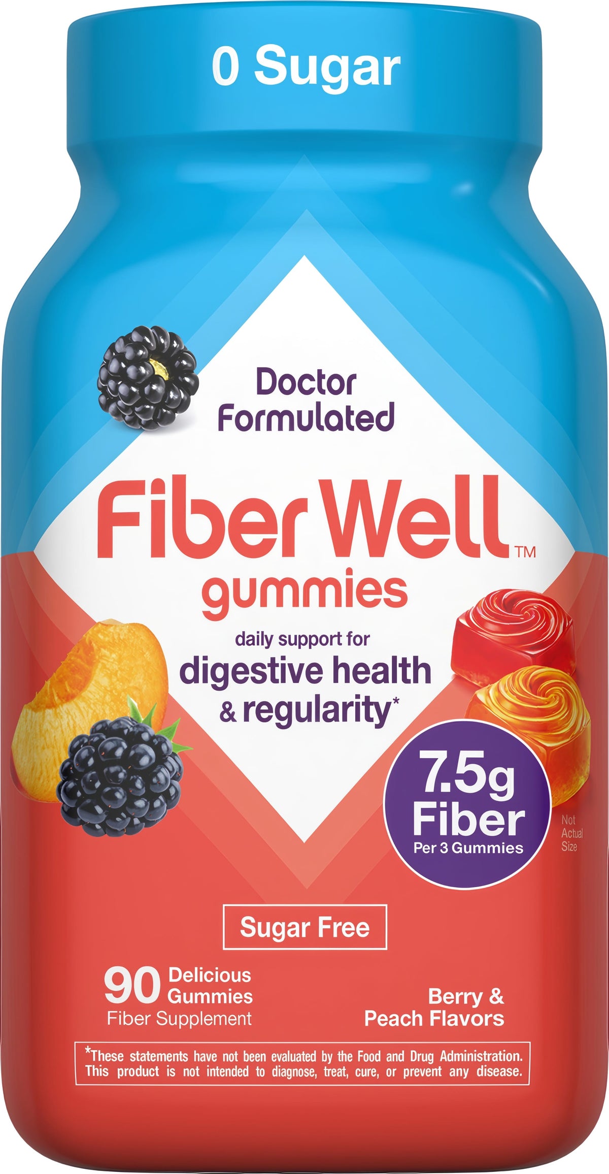 Fiber Well Sugar Free Gummy Vitamin, 90 Gummies
