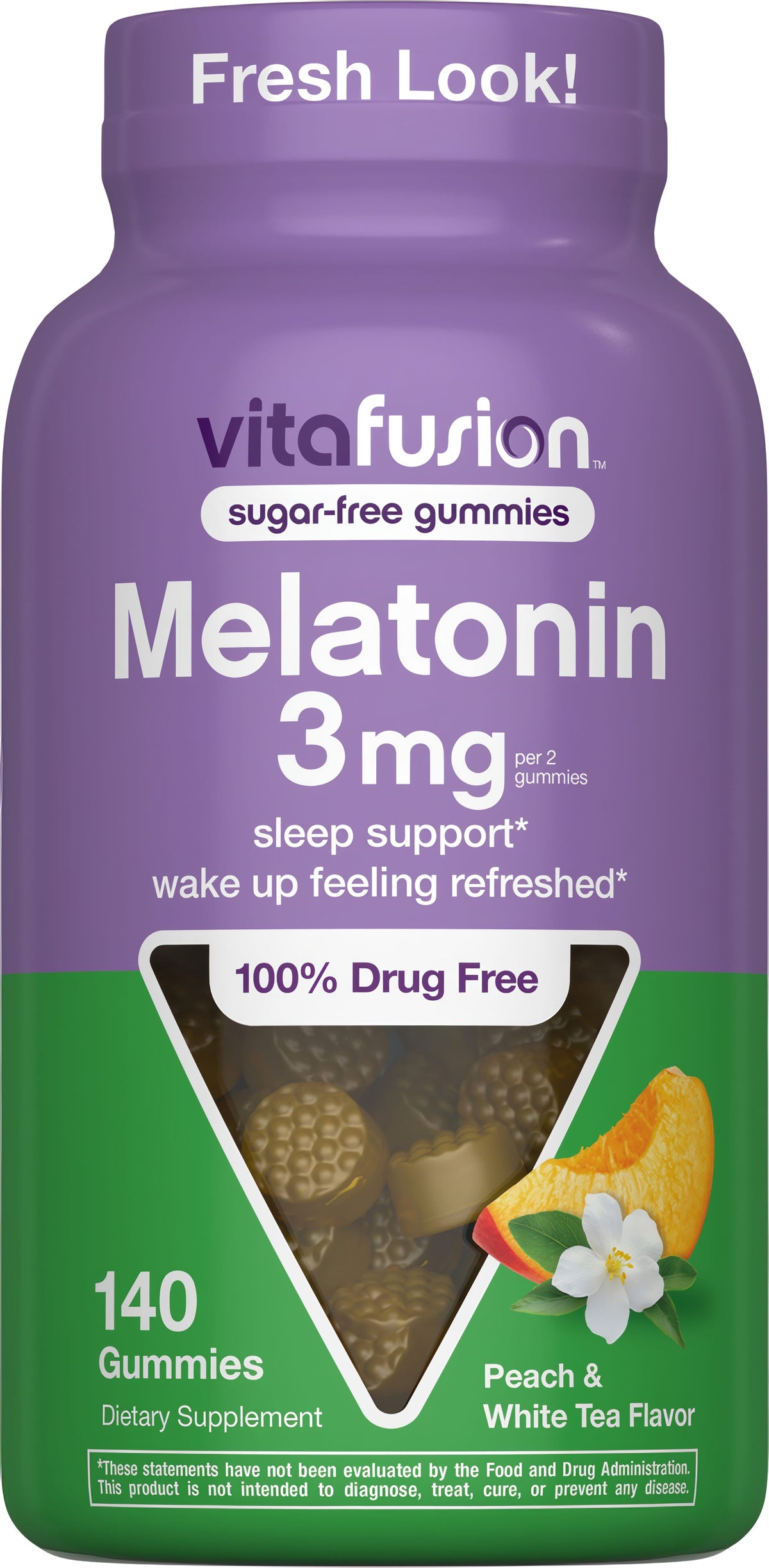 Melatonin 3 mg Sugar Free Gummy Vitamin, 140 Gummies