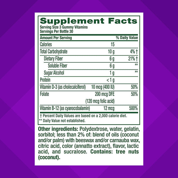 GLP-1 Support Fiber Gummy, 90 Gummies