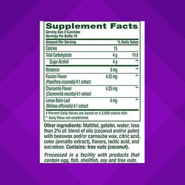 Melatonin 3 mg Sugar Free Gummy Vitamin, 140 Gummies