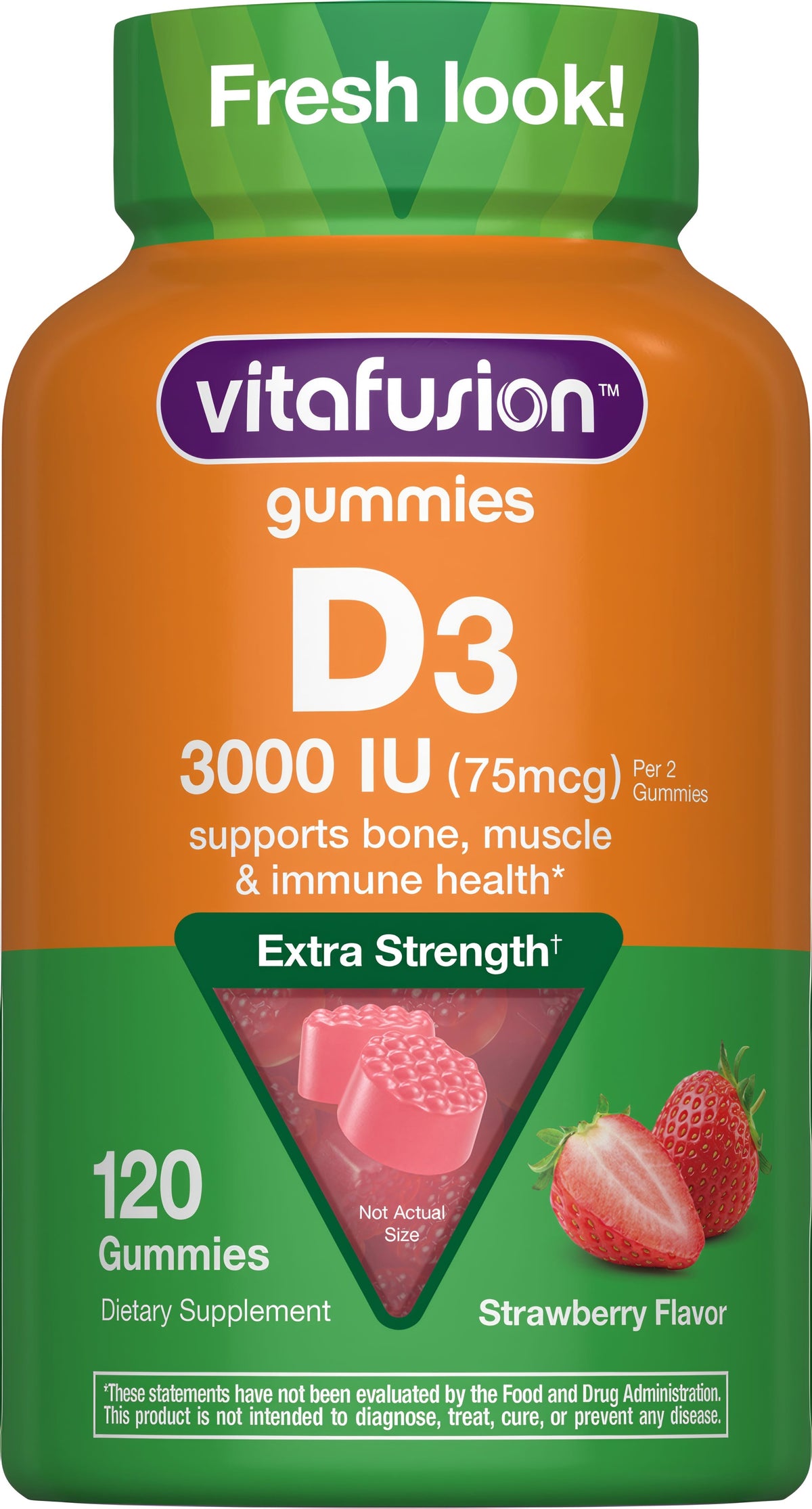 Vitamin D3 Extra Strength 3,000 IU Gummy, 120 Gummies